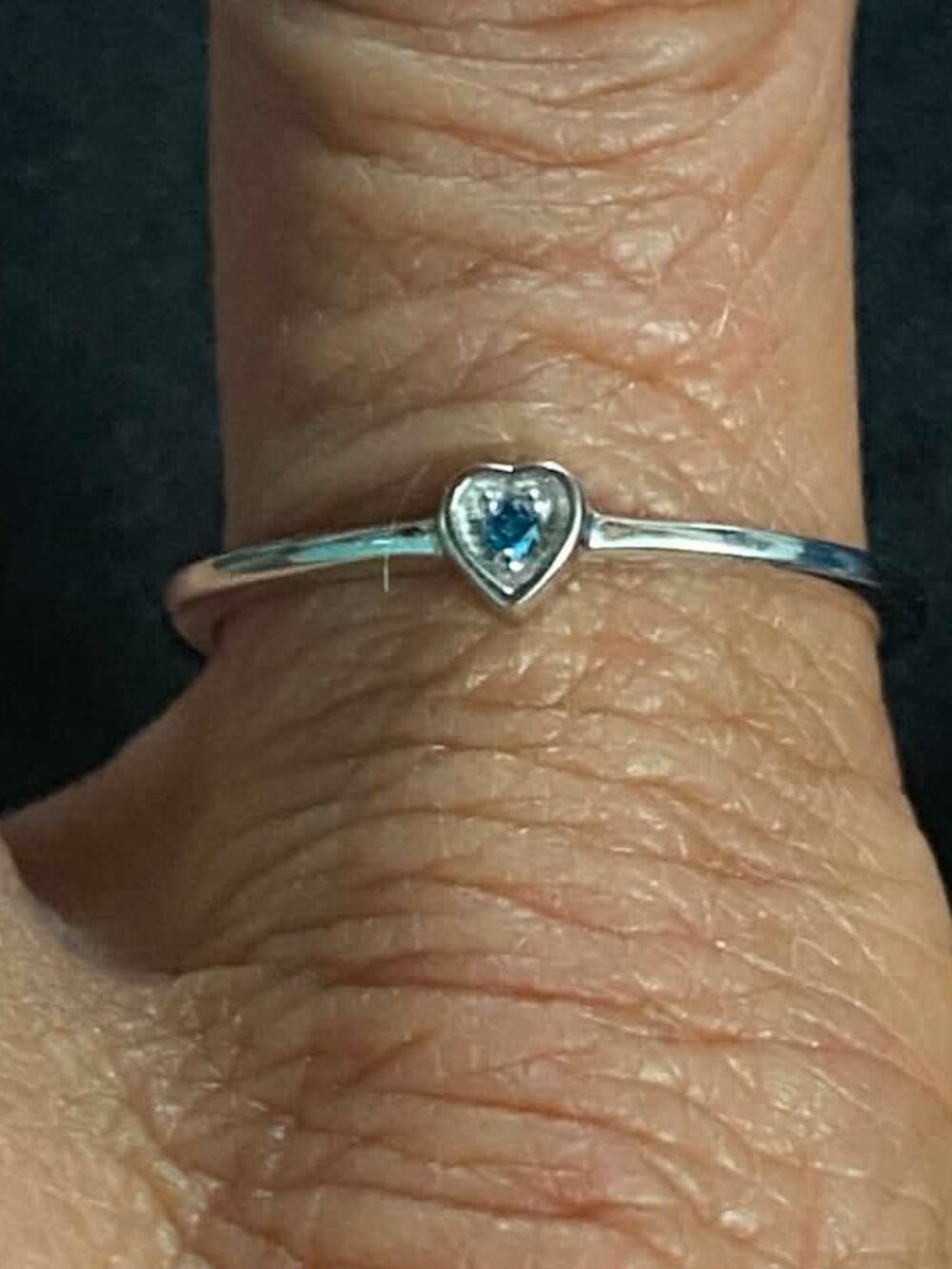 Lab Blue Diamond ring - Picture 2 of 4